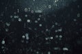 Abstract dark hacking background with bokeh circles and binary coding. Malware and phishing, data theft concept. Royalty Free Stock Photo