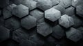 Abstract dark hexagonal pattern background with textured surfaces, creating a modern and dynamic visual effect Royalty Free Stock Photo