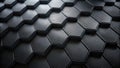 Abstract dark hexagonal pattern background with textured surfaces. Generative AI Royalty Free Stock Photo