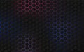 Abstract dark hexagonal pattern illuminated with pink, purple, and blue neon gradients, creating a modern futuristic tech-style Royalty Free Stock Photo