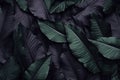 Abstract dark leaves for tropical leaf background. Generative AI