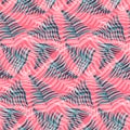 Abstract blue leaves on pink seamless pattern Royalty Free Stock Photo