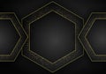 Abstract dark metallic overlap background. Luxury Abstract 3D background with a combination of luminous polygons in 3D style. Royalty Free Stock Photo