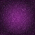 Abstract Dark Purple Card with Doodle Background