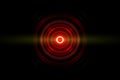 Abstract dark red circle with sound waves oscillating, technology background Royalty Free Stock Photo
