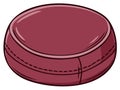 Abstract dark red circular object with stitched details vector illustration Royalty Free Stock Photo