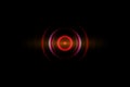 Abstract dark red spiral effect with sound waves oscillating, technology background Royalty Free Stock Photo