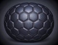 Abstract dark sphere composed of hexagonal panels showcasing diverse textured patterns on a dark Royalty Free Stock Photo