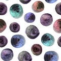 Abstract dark stains with metallic effect watercolor seamless pattern Royalty Free Stock Photo