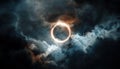 Abstract Dark Storm Clouds Obscuring The Sun'S Eclipse Royalty Free Stock Photo