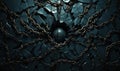 Abstract dark surreal background with broken chains.