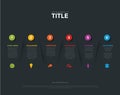 Abstract dark vector infographic template with six sections Royalty Free Stock Photo