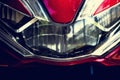 Abstract and darktone front of Motorcycle mask and headlights. Royalty Free Stock Photo