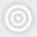 Abstract dart board pattern, triangle halftone texture on white transparent background.