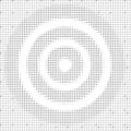 Abstract dart board pattern, triangle halftone texture on white transparent background.