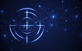 Abstract dart target on blue background business target goal concept.
