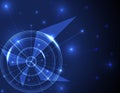 Abstract dart target on blue background business target goal concept.