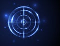 Abstract dart target on blue background business target goal concept.