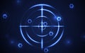 Abstract dart target on blue background business target goal concept.