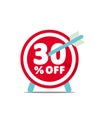 30% OFF. Discount Vector Graphic. Royalty Free Stock Photo