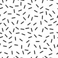 Abstract dash confetti pattern black and white