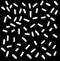 Abstract dash vector pattern, Memphis style background with small doses, retro black and white texture hand-drawn. the white lines