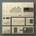 Abstract Dashboard Elements and User Interface for Data Visualization Royalty Free Stock Photo