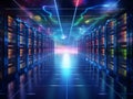 Abstract data center background, database in terminal storage. Hardware server room, cloud computing, networking and hosting in Royalty Free Stock Photo