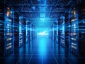 Abstract data center background, database in terminal storage. Hardware server room, cloud computing Royalty Free Stock Photo