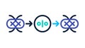 Abstract data connection, complex network flow structure vector, vector design Generative AI Royalty Free Stock Photo
