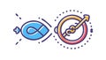 Abstract Data Connection and Information Flow Network, vector design Generative AI Royalty Free Stock Photo