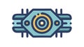Abstract Data Core, Central Processing Unit, vector design Generative AI Royalty Free Stock Photo