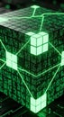 Abstract Data Cube, Digitalization, Cyber Security, Blockchain Technology, Future Innovation Royalty Free Stock Photo