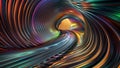 Colorful Abstract Data Flow with Dynamic Digital Waves, generative ai Royalty Free Stock Photo