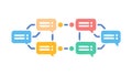 Abstract Data Flow Diagram for Blockchain and Networks, vector design Generative AI Royalty Free Stock Photo