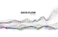 Abstract Data flow visualization. Information stream. Particles network