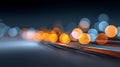 Abstract data flowing with soft bokeh lights Royalty Free Stock Photo
