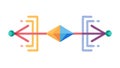 Abstract data funnel for efficient information processing, vector design Generative AI Royalty Free Stock Photo