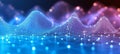 Abstract Data Landscape with Interconnected Network Lines on Digital Surface and Technology Royalty Free Stock Photo