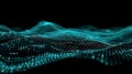 Abstract Data Network: Futuristic Tech Grid Connection, Artificial Intelligence, And Big Data Visualization On Black Royalty Free Stock Photo