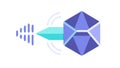 Abstract Data Network Icon, Interconnected Systems Information Flow, vector design Generative AI Royalty Free Stock Photo