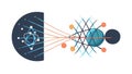 Abstract Data Network Visualization with Atom Core, vector design Generative AI Royalty Free Stock Photo