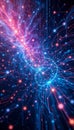 Abstract Data Network Visualization with Glowing Nodes and Interconnected Lines Royalty Free Stock Photo