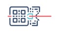 Abstract Data Scan Line Interface, vector design Generative AI Royalty Free Stock Photo
