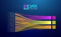 Abstract data sorting visualization with colorful digital streams, binary code, and structured data flow on a dark background Royalty Free Stock Photo