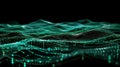 Abstract Data Stream Background With Green Wavy Lines Royalty Free Stock Photo