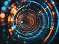 Abstract Data Stream, Circular Light Tunnel Royalty Free Stock Photo