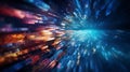 Abstract Data Stream In Cyberspace, Concept Of Digital Information Flow. Generative AI Royalty Free Stock Photo