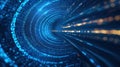 Abstract data stream flowing through encrypted network tunnels