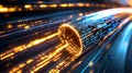 Abstract data stream with glowing binary code Royalty Free Stock Photo